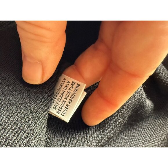 St. John Basics Black Santana Knit Cardigan Jacket Sweater 12 Rhinestone Buttons - Picture 5 of 6